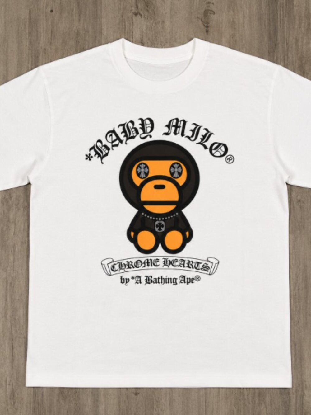 Bape X Chrome Hearts Baby Milo White Reprint Tee